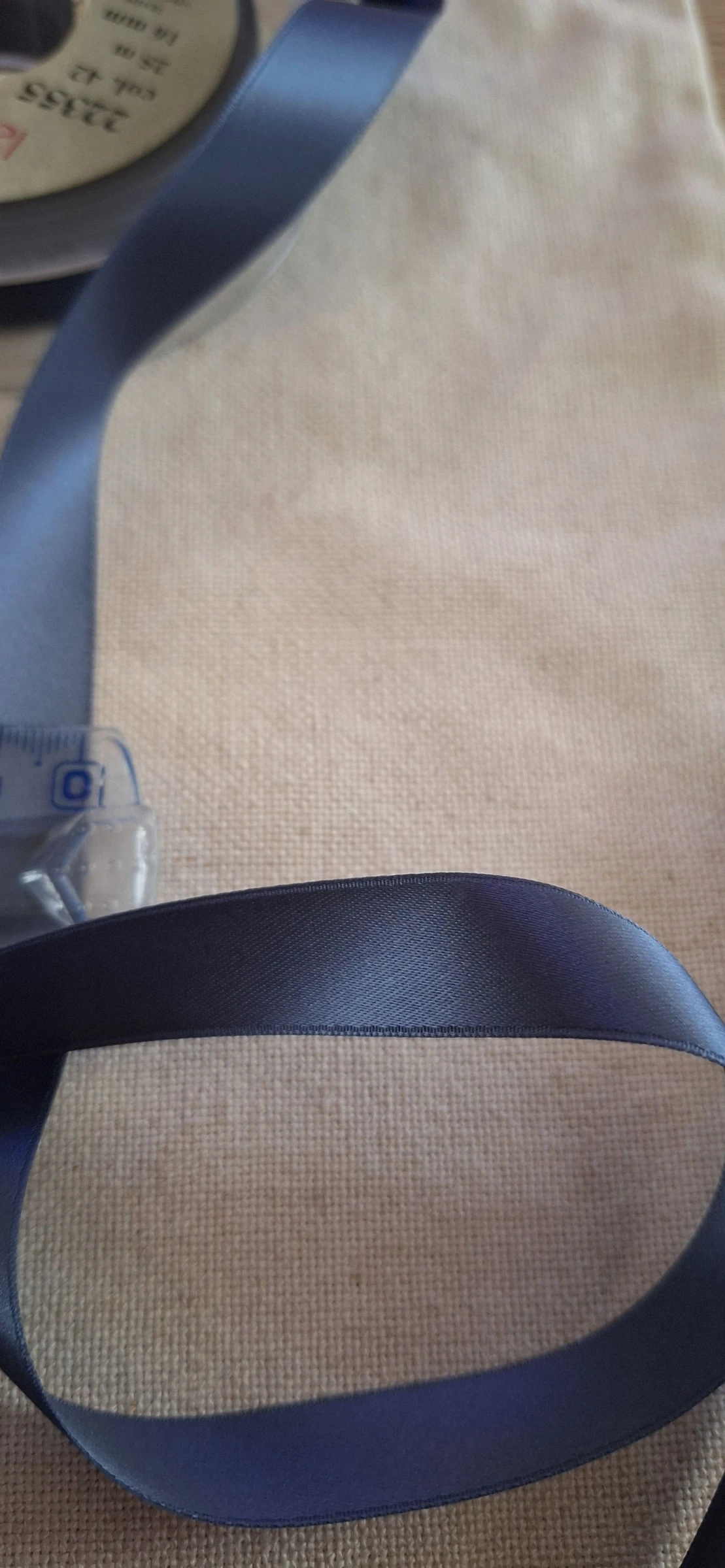 Fita de cetim de 16 mm de 5 metros, frente dupla, cinza azulado – photo 2